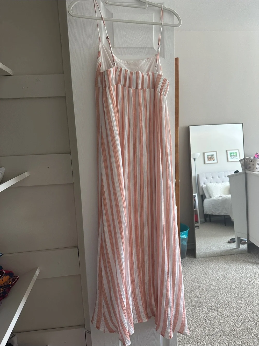 Abercrombie Striped Peach and White Maxi Sundress